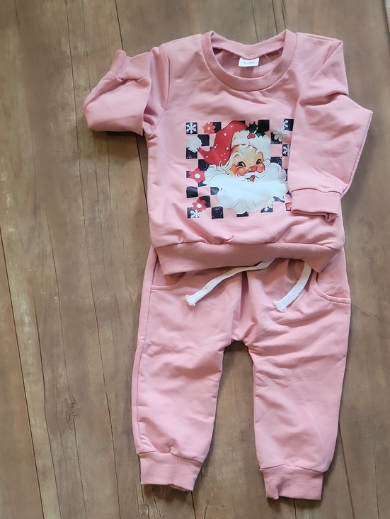 Other - Pink Santa Graphic Sweatshirt & Jogger Set